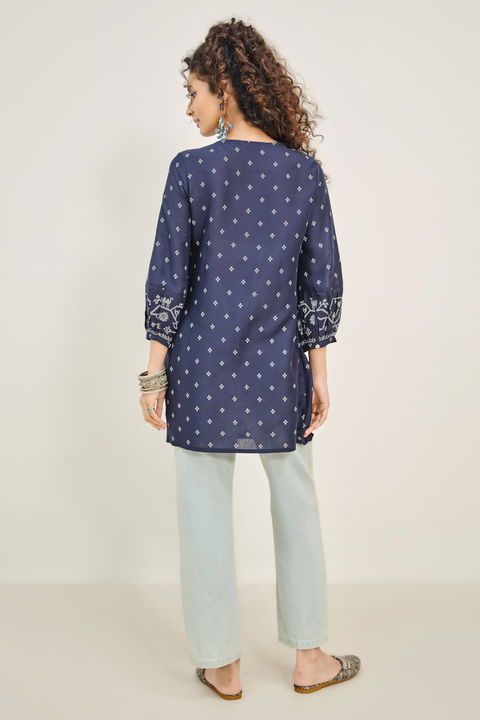 Blue Leher Tunic, Indigo, image 5